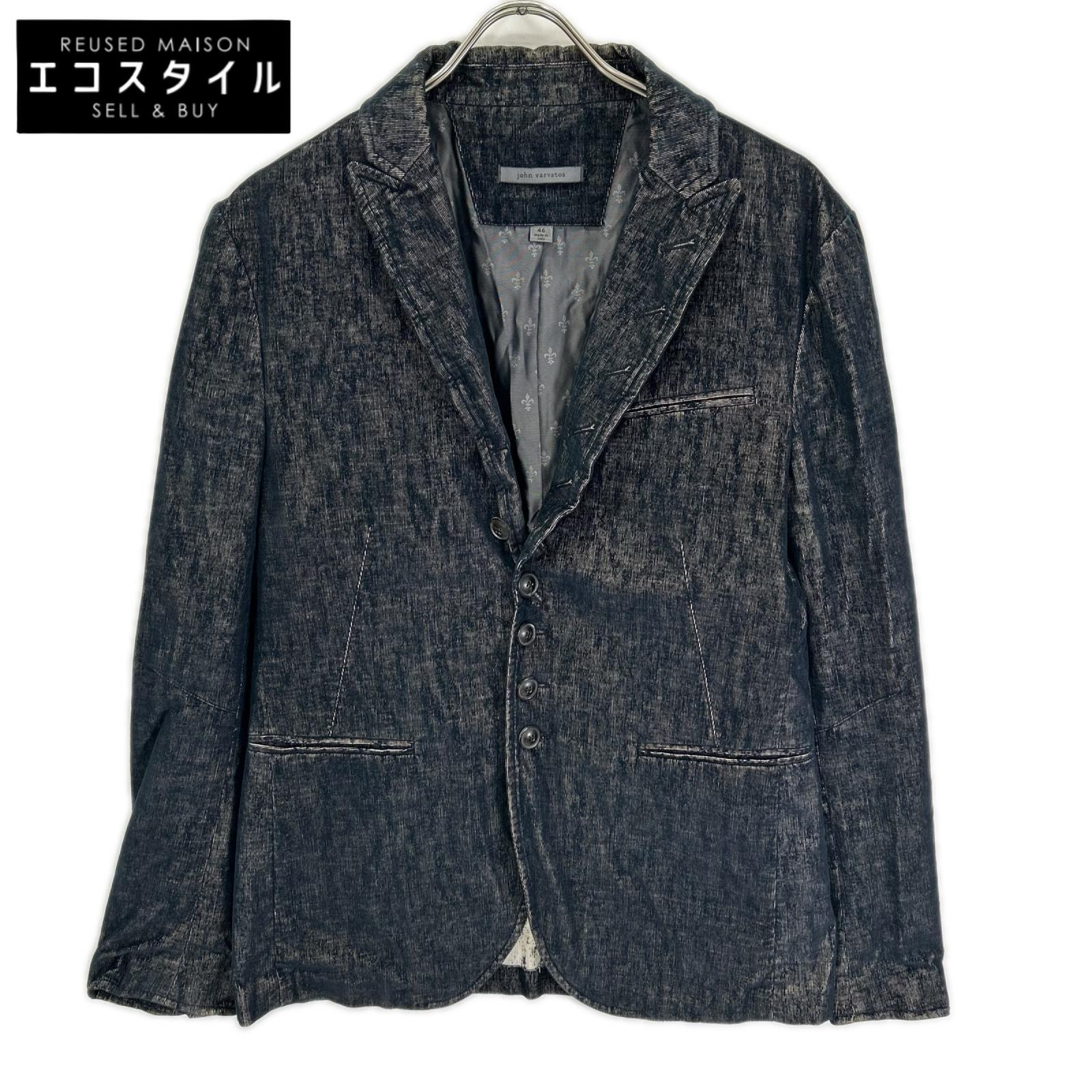 john varvatos ジョンバルベイトス JVSO954 ネイビー ベロア コットン ジャケット ジャケット