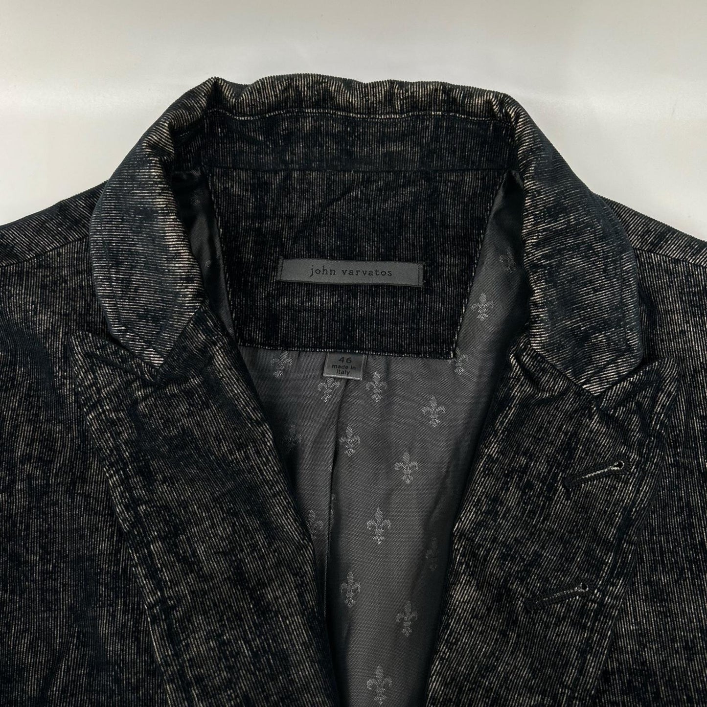 john varvatos ジョンバルベイトス JVSO954 ネイビー ベロア コットン ジャケット ジャケット