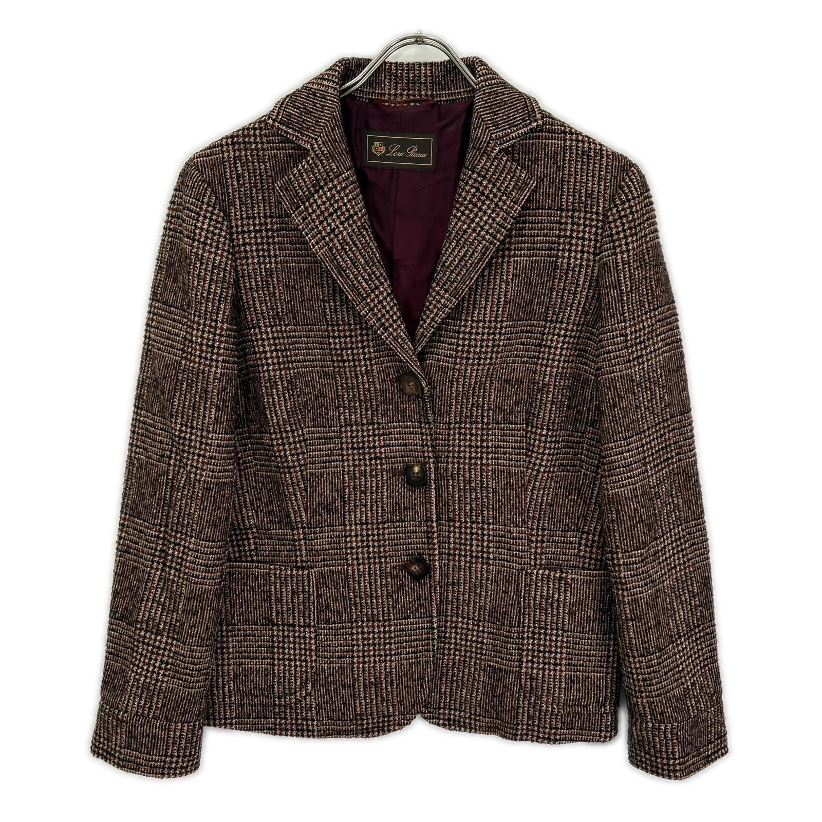 Loro Piana ロロピアーナ ブラウン グレンチェック テーラードジャケット ジャケット