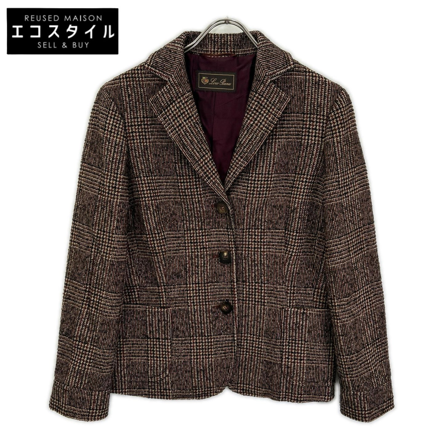 Loro Piana ロロピアーナ ブラウン グレンチェック テーラードジャケット ジャケット