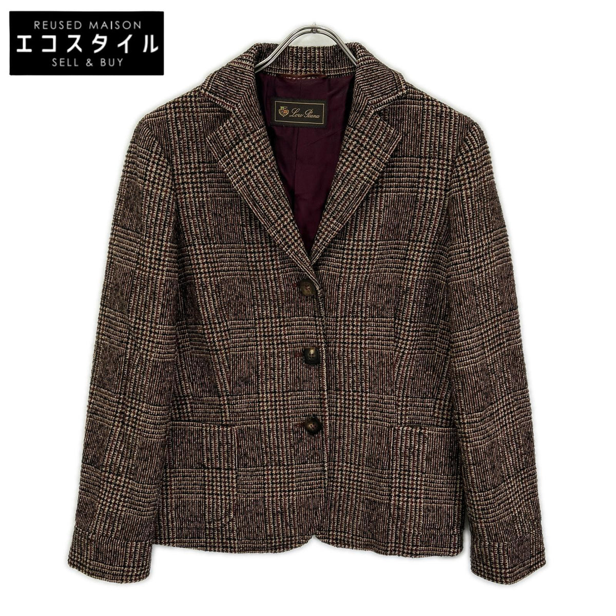 Loro Piana brown Glen check tailored jacket
