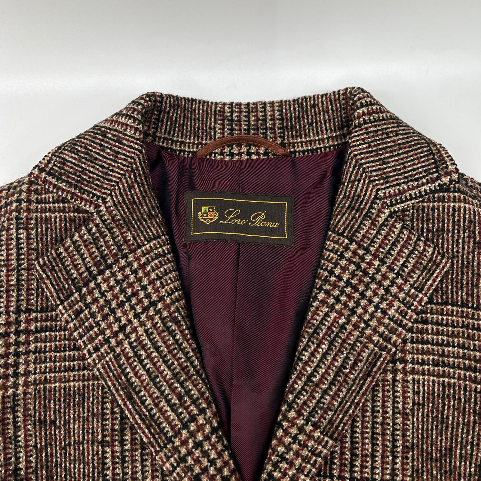 Loro Piana ロロピアーナ ブラウン グレンチェック テーラードジャケット ジャケット