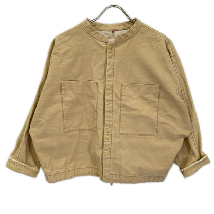 Pallas Palace パラスパレス 22年 ベージュ ビックポケット コットン ノーカラー ジャケット ジャケット