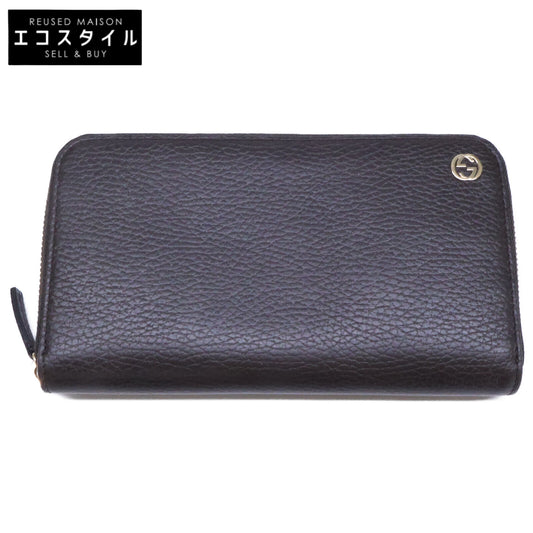 GUCCI グッチ G刻印 449347 インターロッキングG レザー ロングウォレット 長財布（小銭入れあり）