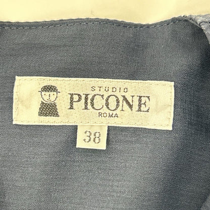 PICONE ピッコーネ ネイビー 袖刺繍 Vネック 半袖 ワンピース ワンピース