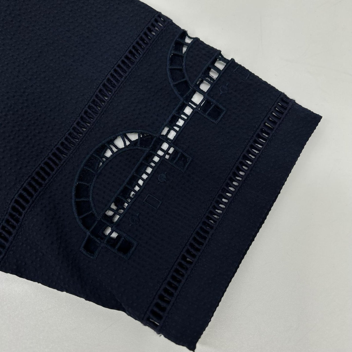 PICONE ピッコーネ ネイビー 袖刺繍 Vネック 半袖 ワンピース ワンピース
