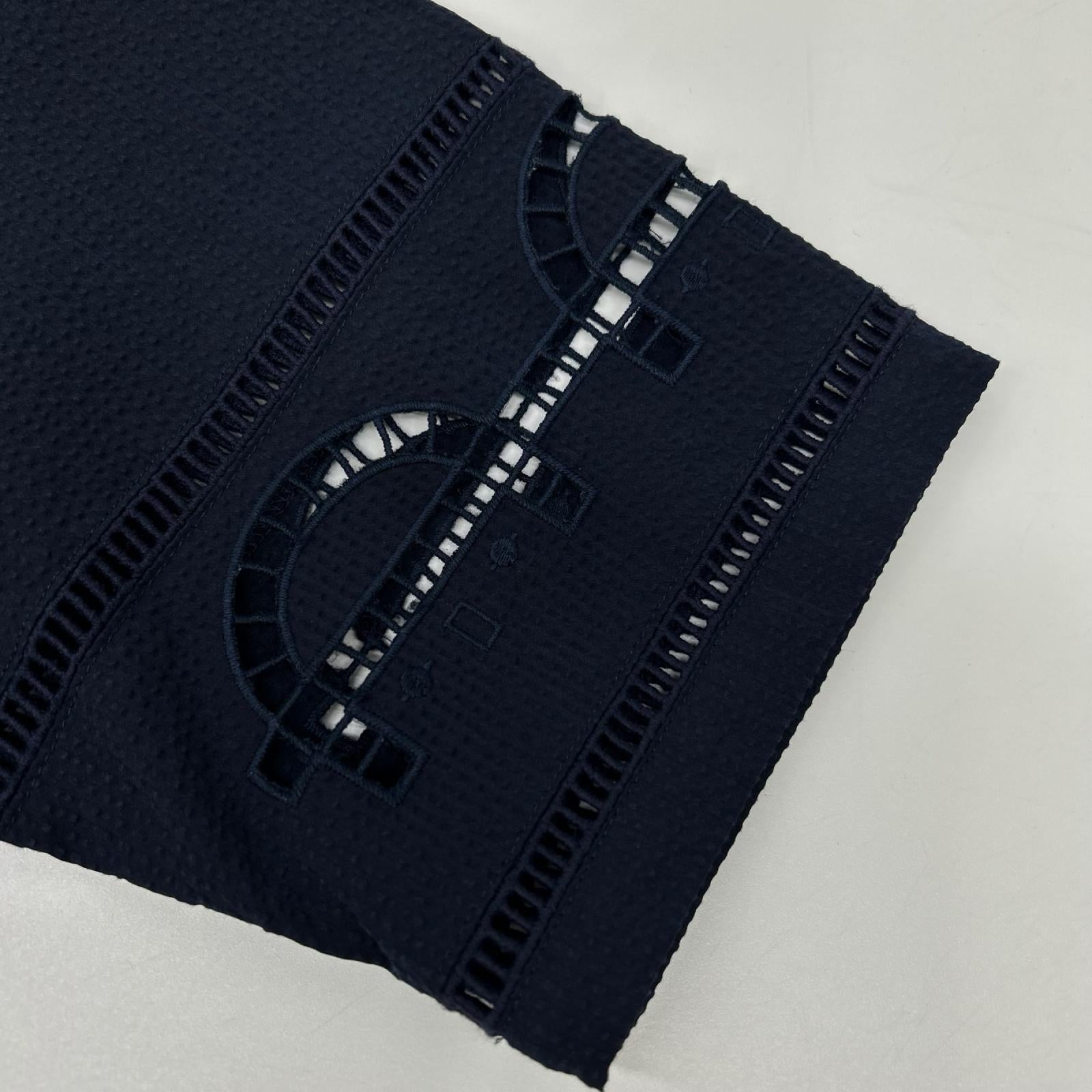 PICONE ピッコーネ ネイビー 袖刺繍 Vネック 半袖 ワンピース ワンピース