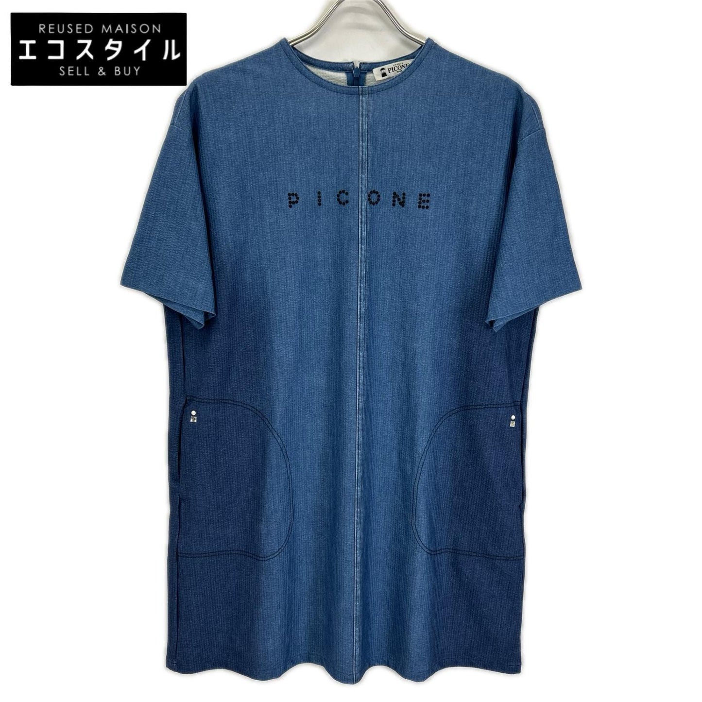 PICONE ピッコーネ ブルー デニム調 ロゴ ワンピース ワンピース