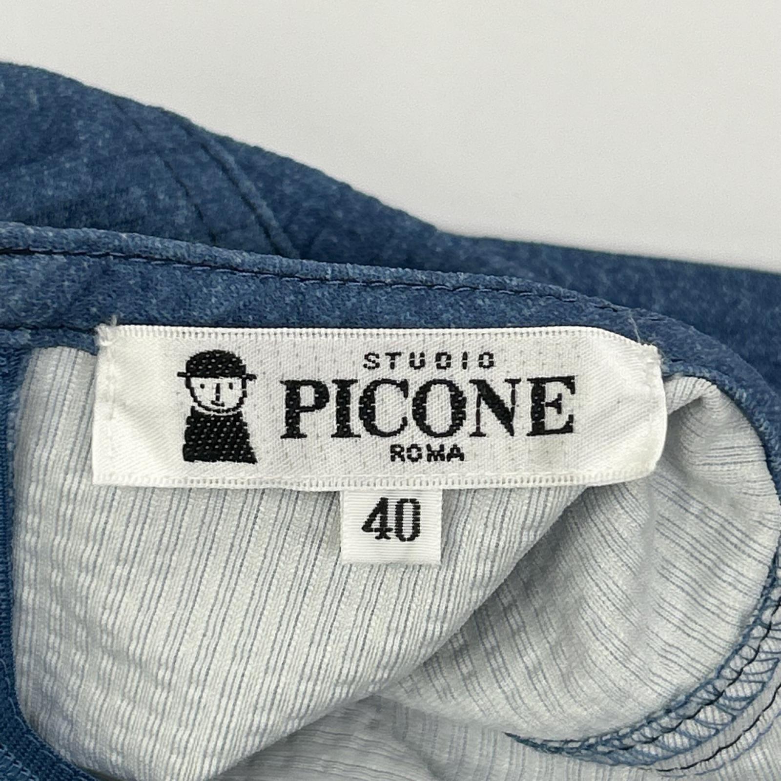 PICONE ピッコーネ ブルー デニム調 ロゴ ワンピース ワンピース