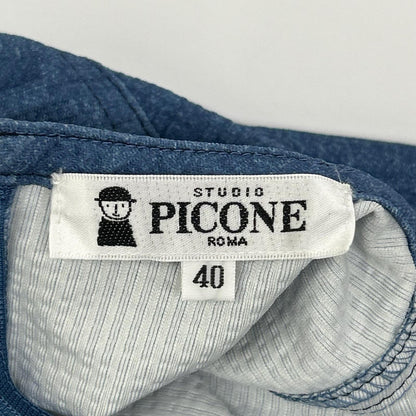 PICONE ピッコーネ ブルー デニム調 ロゴ ワンピース ワンピース