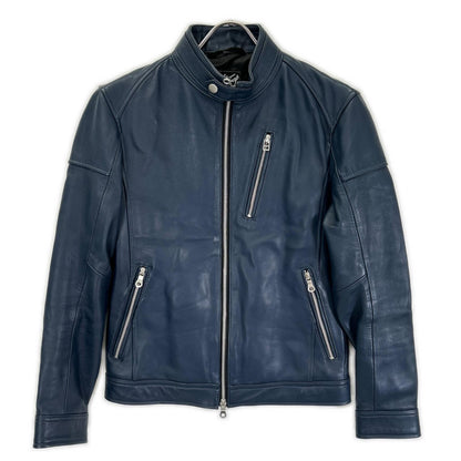 Rattle Trap Rattle Trap navy single leather rider jacket jacket