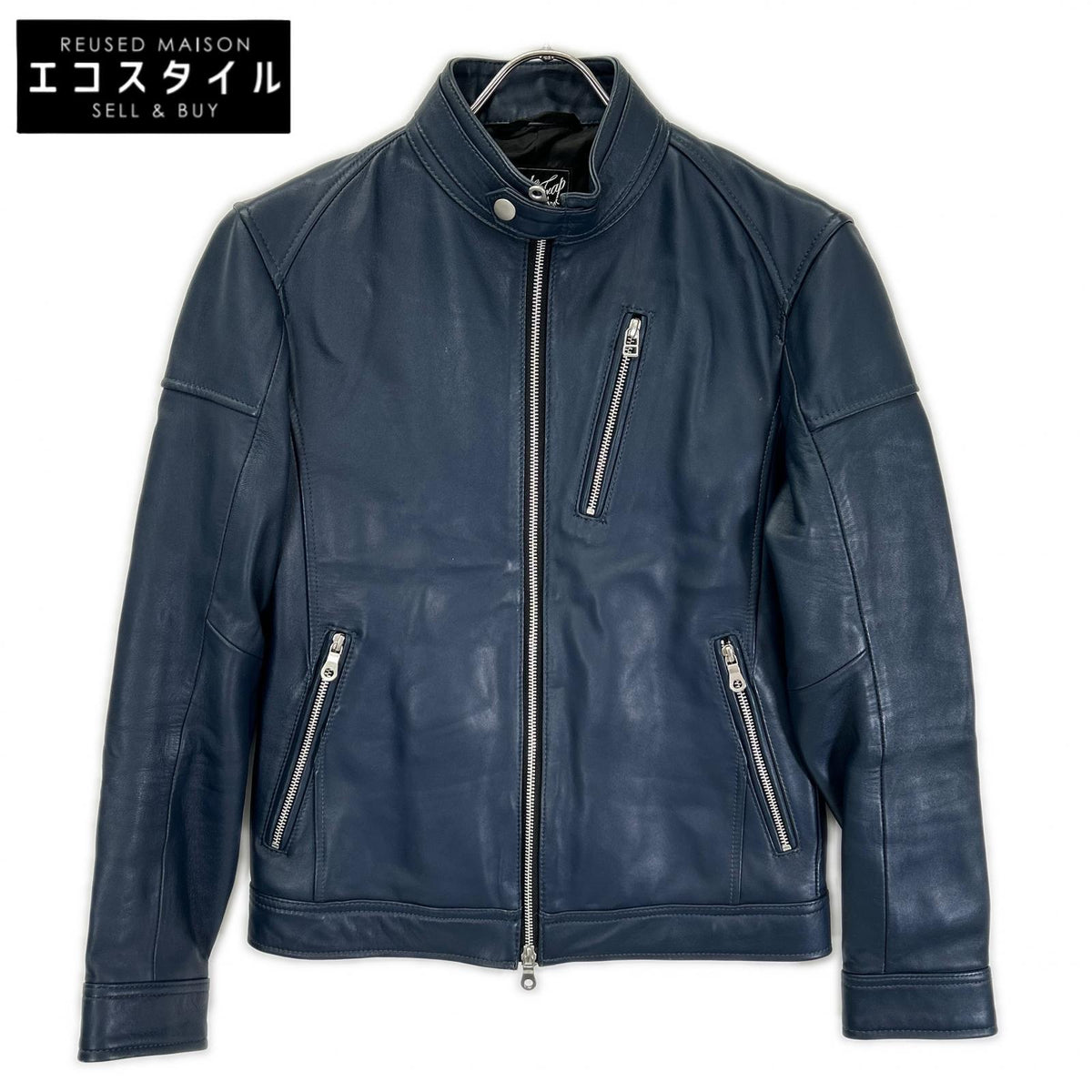 Rattle Trap Rattle Trap navy single leather rider jacket jacket