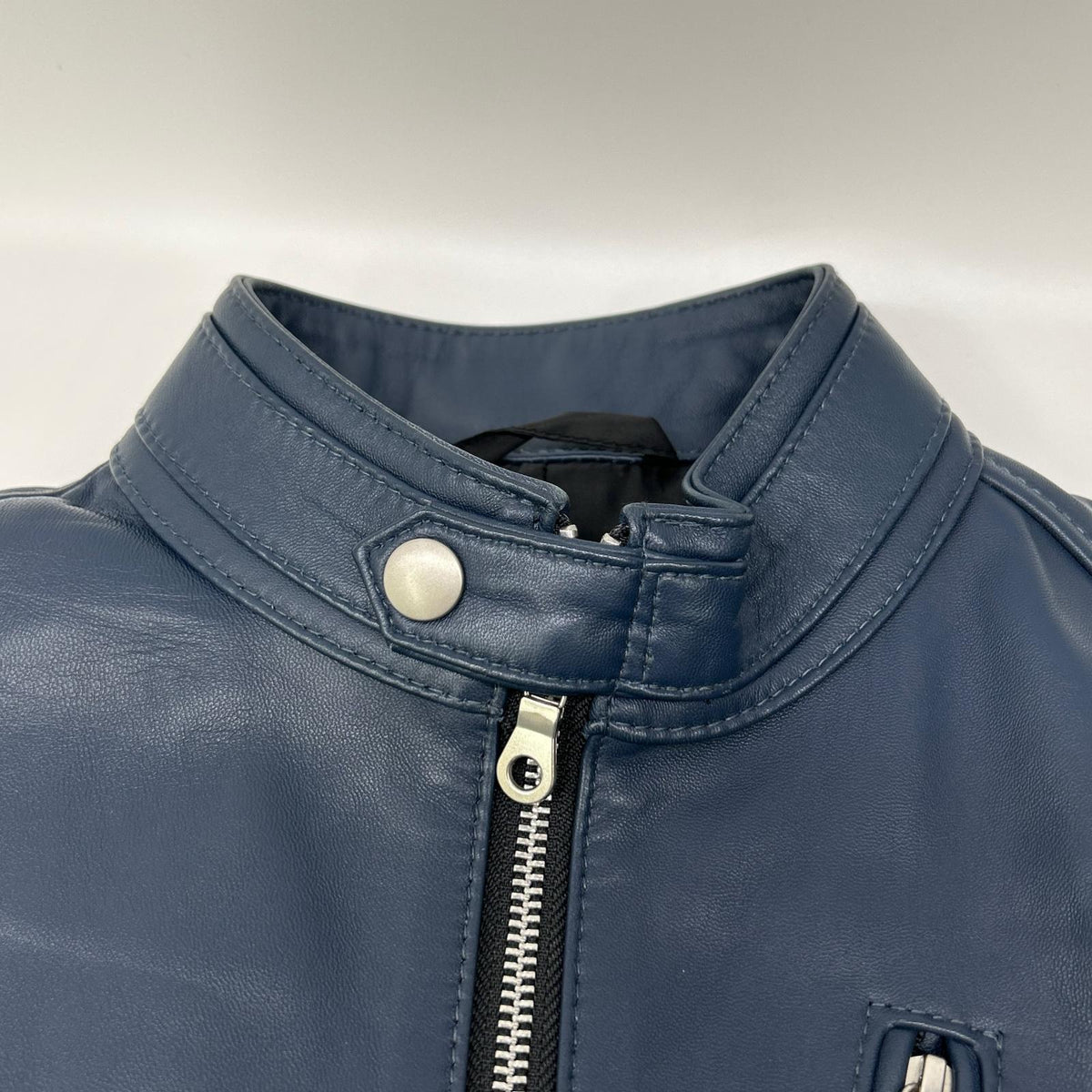 Rattle Trap Rattle Trap navy single leather rider jacket jacket