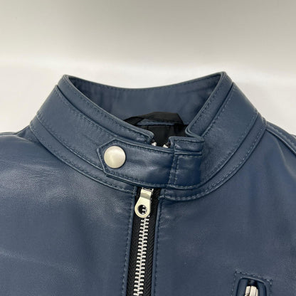 Rattle Trap Rattle Trap navy single leather rider jacket jacket