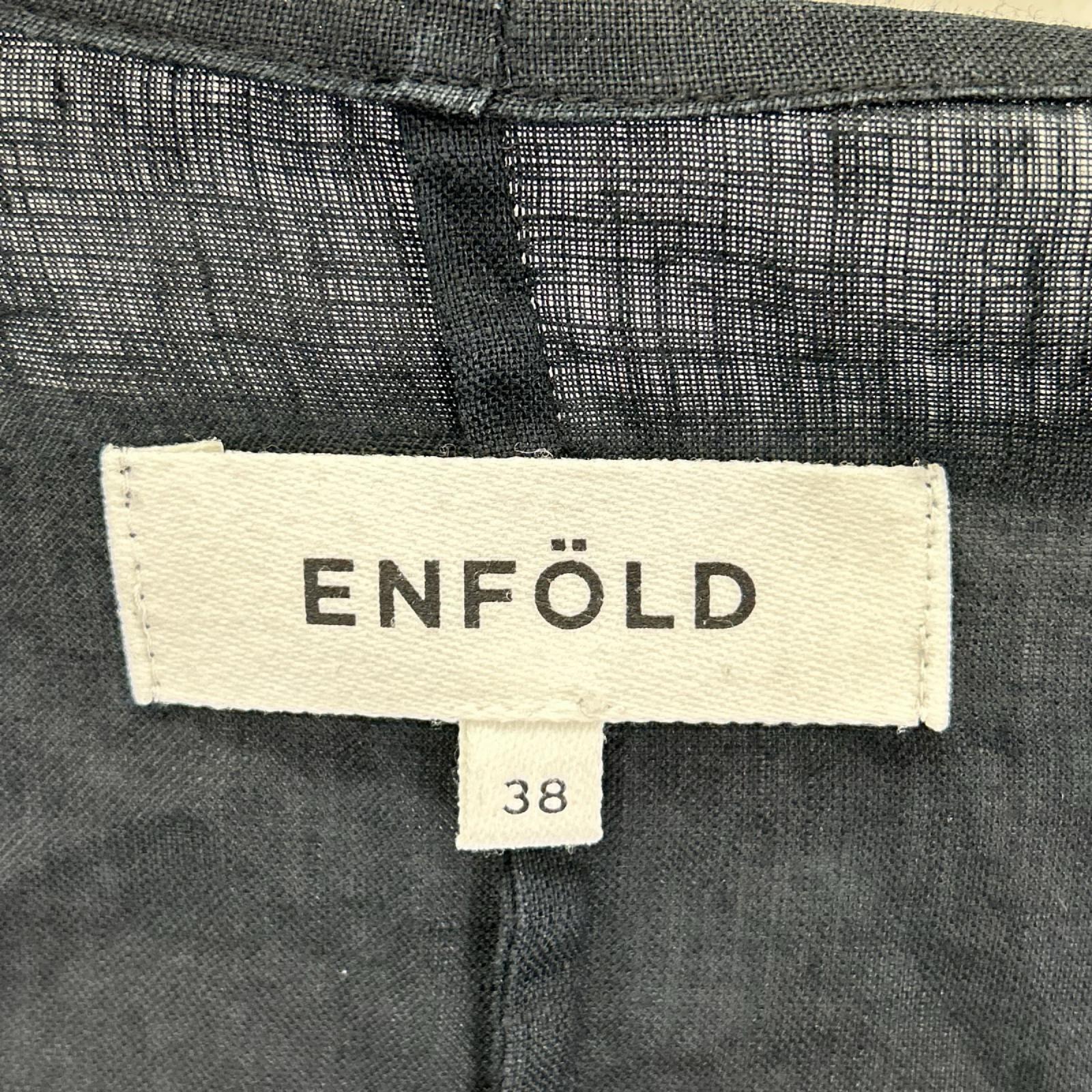 ENFOLD エンフォルド 300AS130-3450 ブラック コットンリネンオーバーコート コート