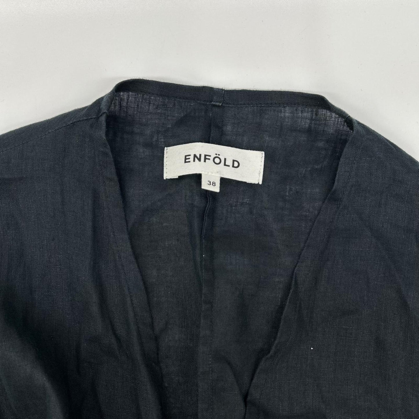 ENFOLD エンフォルド 300AS130-3450 ブラック コットンリネンオーバーコート コート