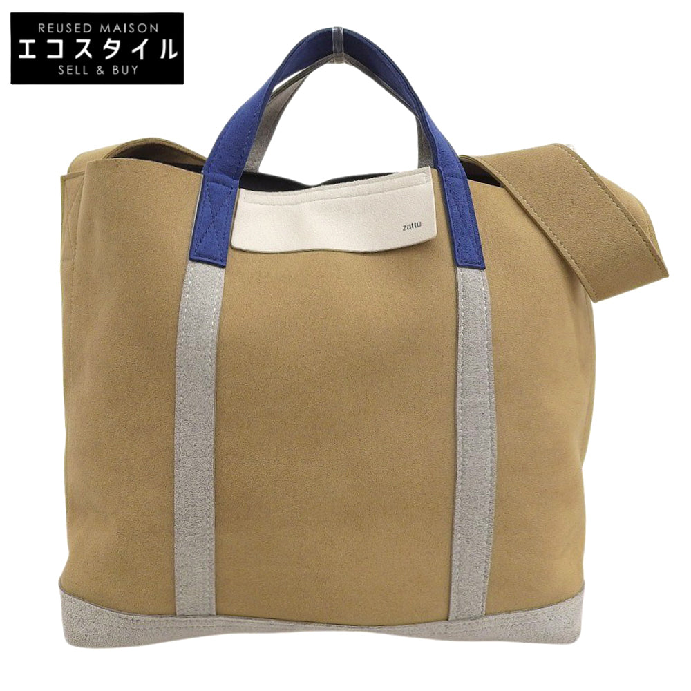 ZATTU ザッツ 美品 マイクロファイバースエード MACTO-TO トートバッグ レディース ベージュ トートバッグ