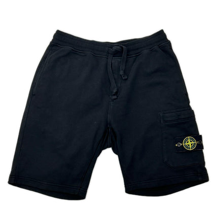 STONE ISLAND ストーンアイランド ブラック ORGANIC COTTON FLEECE ハーフパンツ ボトムス