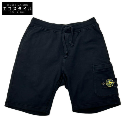 STONE ISLAND ストーンアイランド ブラック ORGANIC COTTON FLEECE ハーフパンツ ボトムス