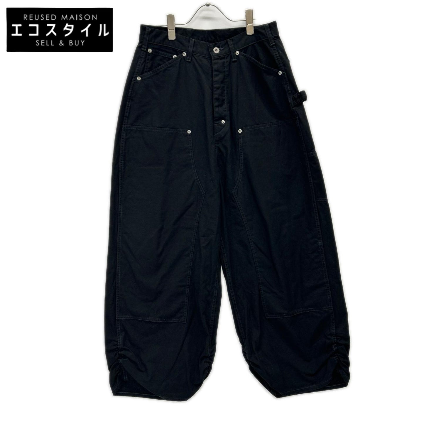 refomed リフォメッド REPT-042 ブラック FRESH MAN DOUBLE KNEE PANTS ボトムス