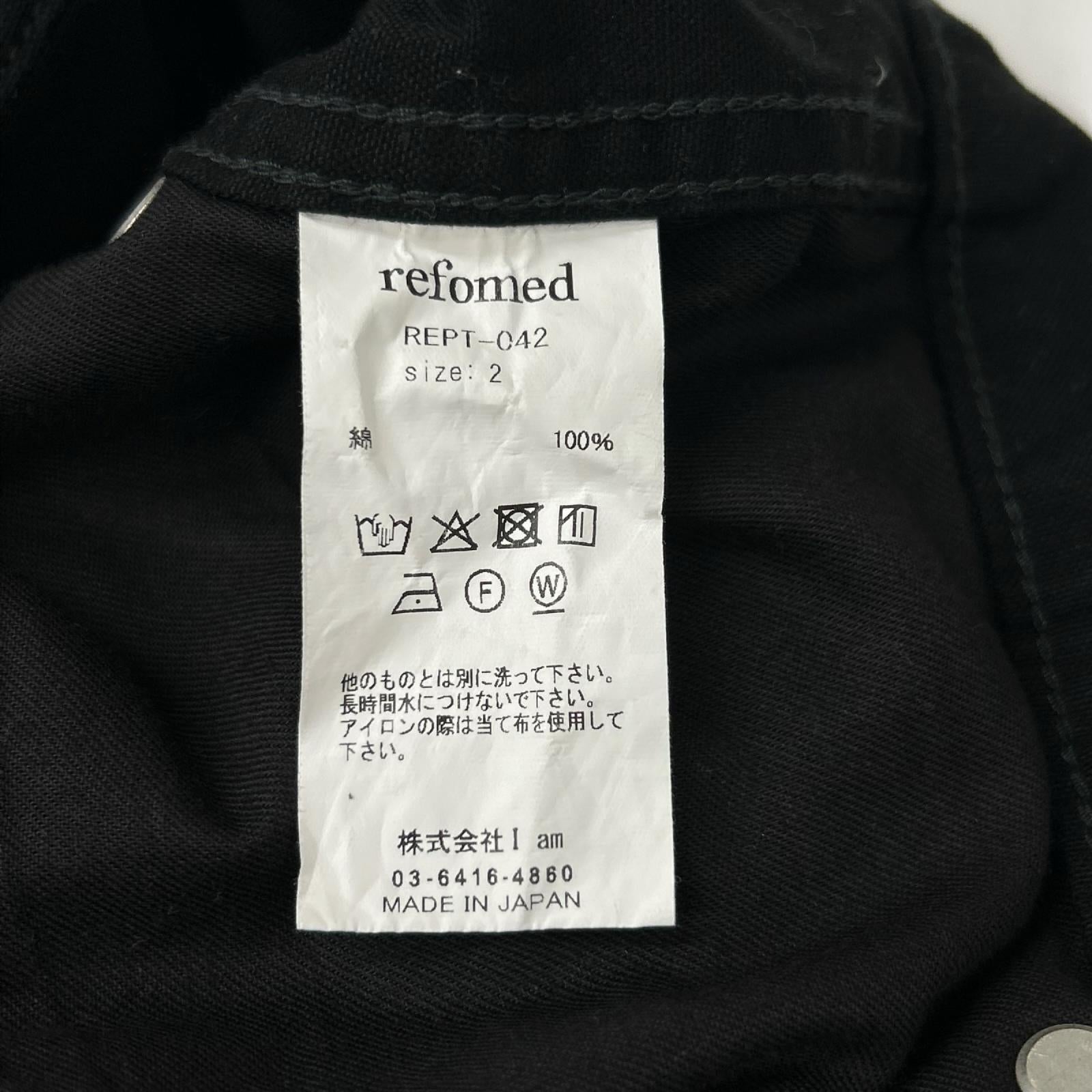 refomed リフォメッド REPT-042 ブラック FRESH MAN DOUBLE KNEE PANTS ボトムス