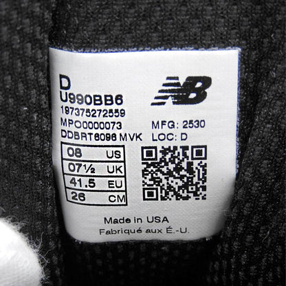 NEW BALANCE ニューバランス 美品 Made in USA 990v6 スニーカー シューズ メンズ ブラック 26.0cm シューズ