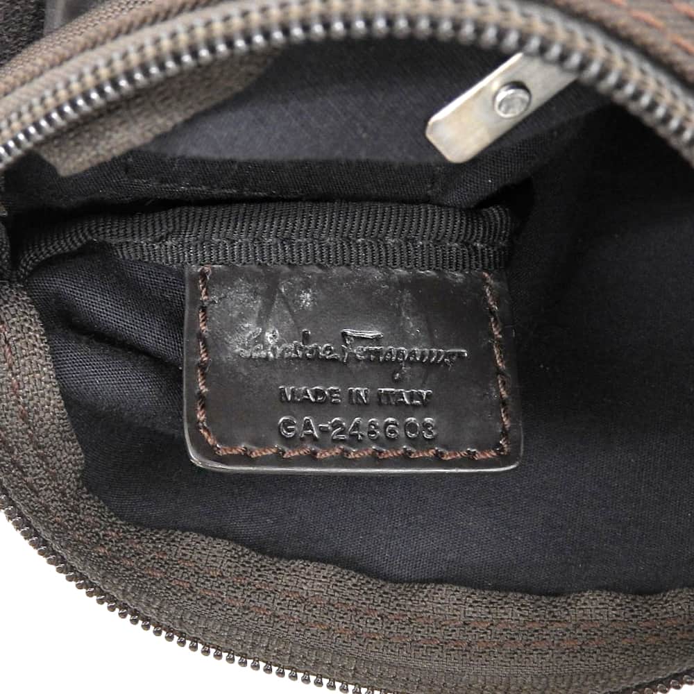 SalvatoreFerragamo サルバトーレフェラガモ キャンバス ショルダーバッグ レディース ブラウン GA-248603 ショルダーバッグ
