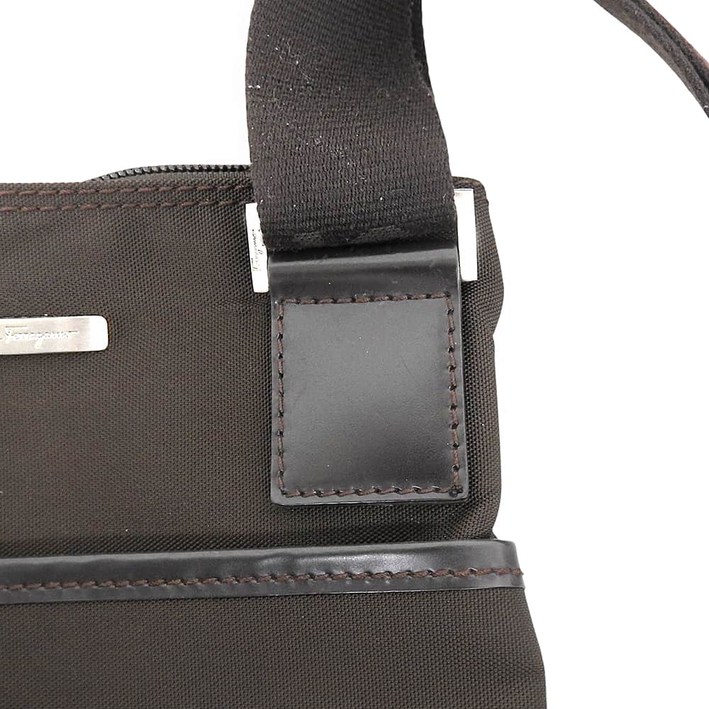 SalvatoreFerragamo サルバトーレフェラガモ キャンバス ショルダーバッグ レディース ブラウン GA-248603 ショルダーバッグ