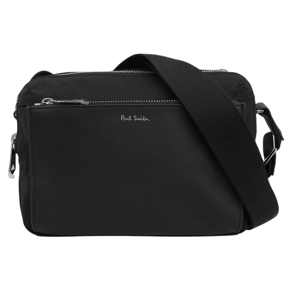 PaulSmith ポールスミス 未使用 ナイロン ブライトストライプトリムミニショルダーバック レディース 黒 ブラック APS451 ショルダーバッグ