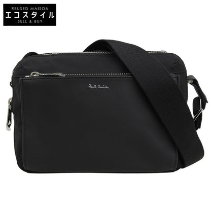 PaulSmith ポールスミス 未使用 ナイロン ブライトストライプトリムミニショルダーバック レディース 黒 ブラック APS451 ショルダーバッグ