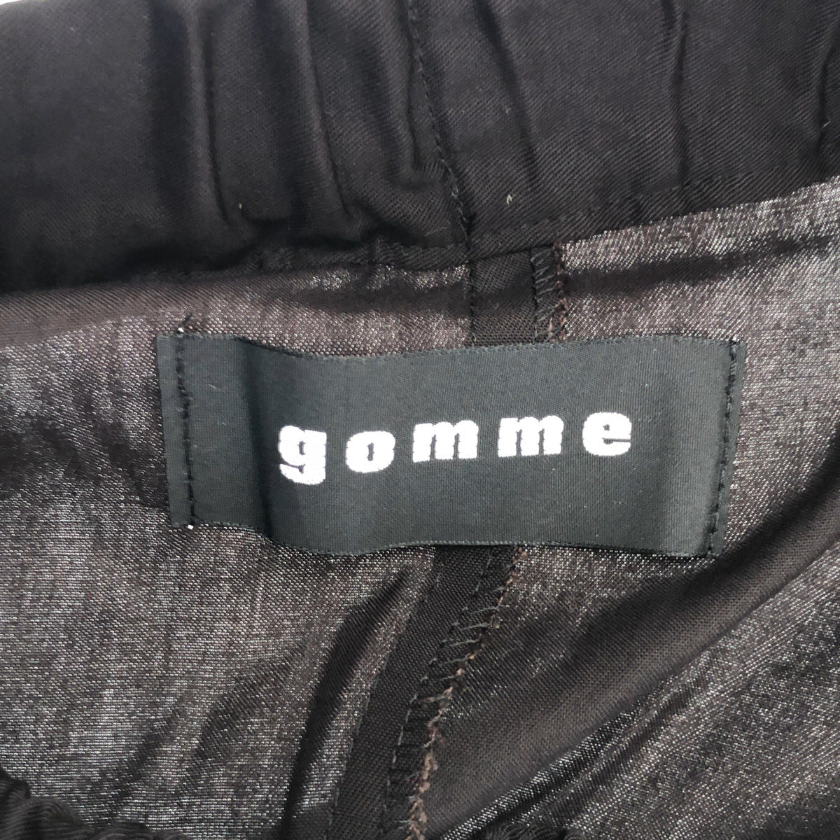 gomme ゴム ブラック アシンメトリー ギャザーパンツ ボトムス