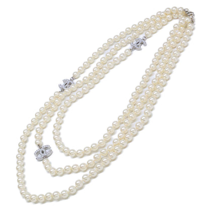 CHANEL シャネル 10V ココマーク 3連 パール ネックレス