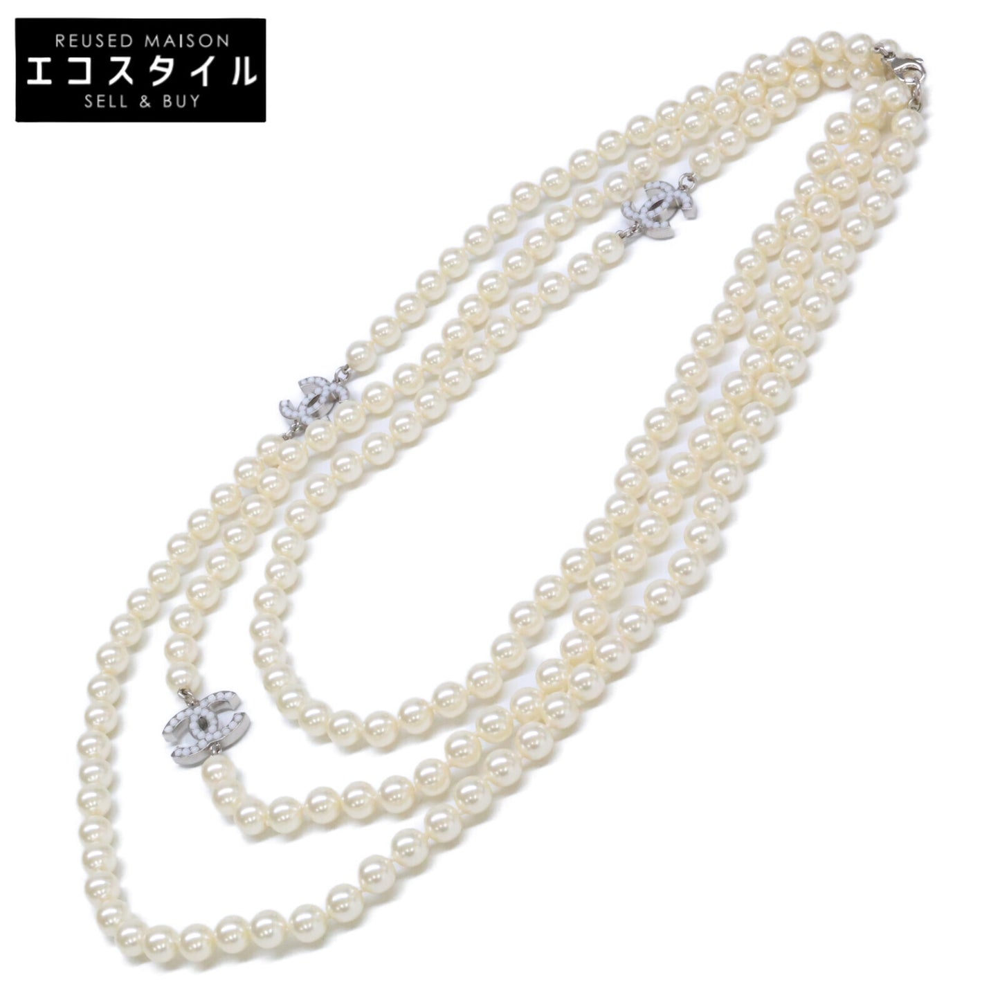CHANEL シャネル 10V ココマーク 3連 パール ネックレス