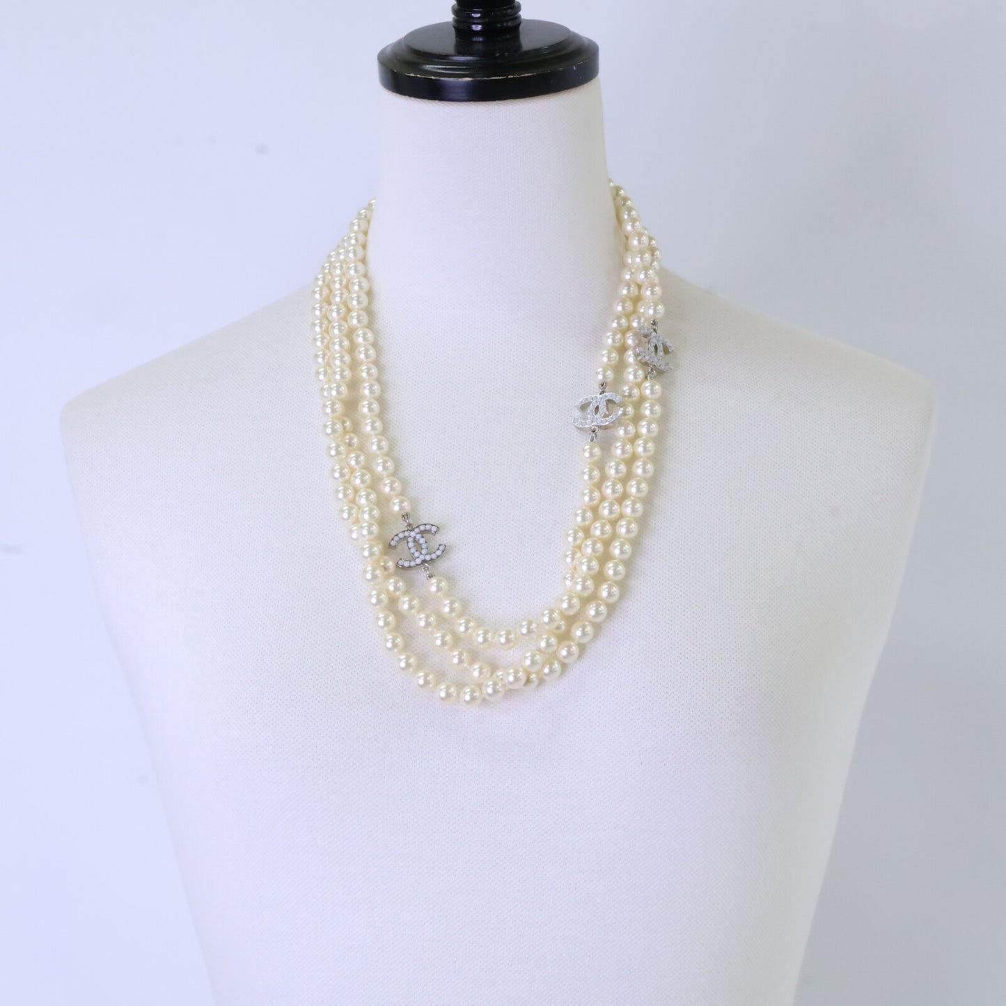 CHANEL シャネル 10V ココマーク 3連 パール ネックレス