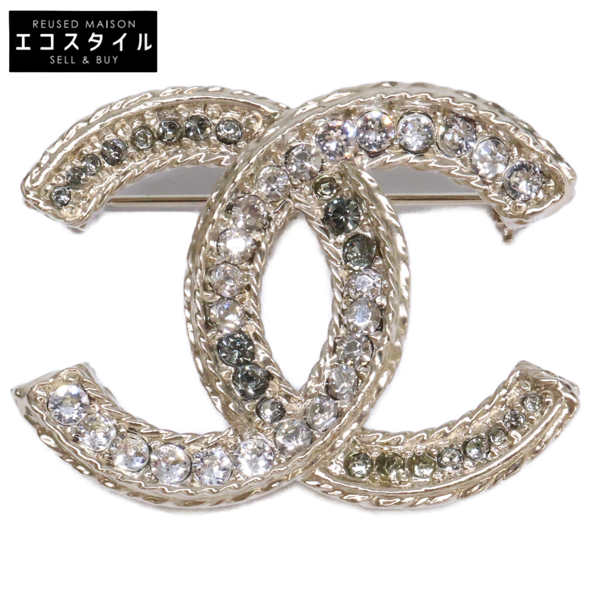 CHANEL シャネル 美品 B13 ココマーク ラインストーン ブローチ ブローチ