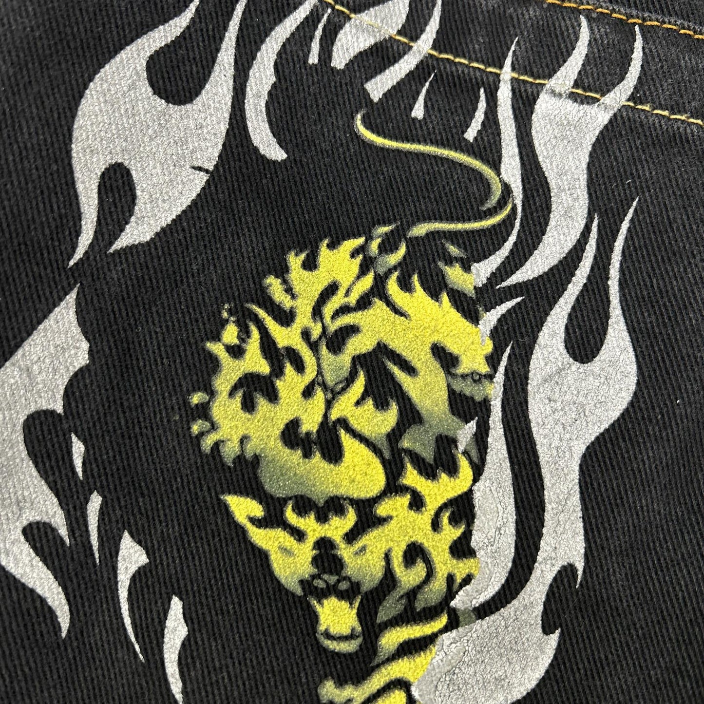 JNCO JEANS ジンコジーンズ 90s～00s　バギー　FLAMEHEAD ブラック デニムペインターショーツ ボトムス