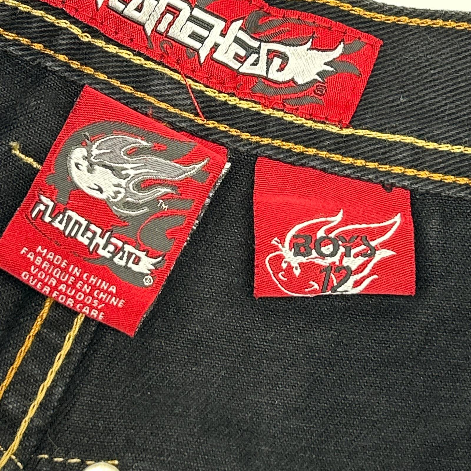 JNCO JEANS ジンコジーンズ 90s～00s　バギー　FLAMEHEAD ブラック デニムペインターショーツ ボトムス