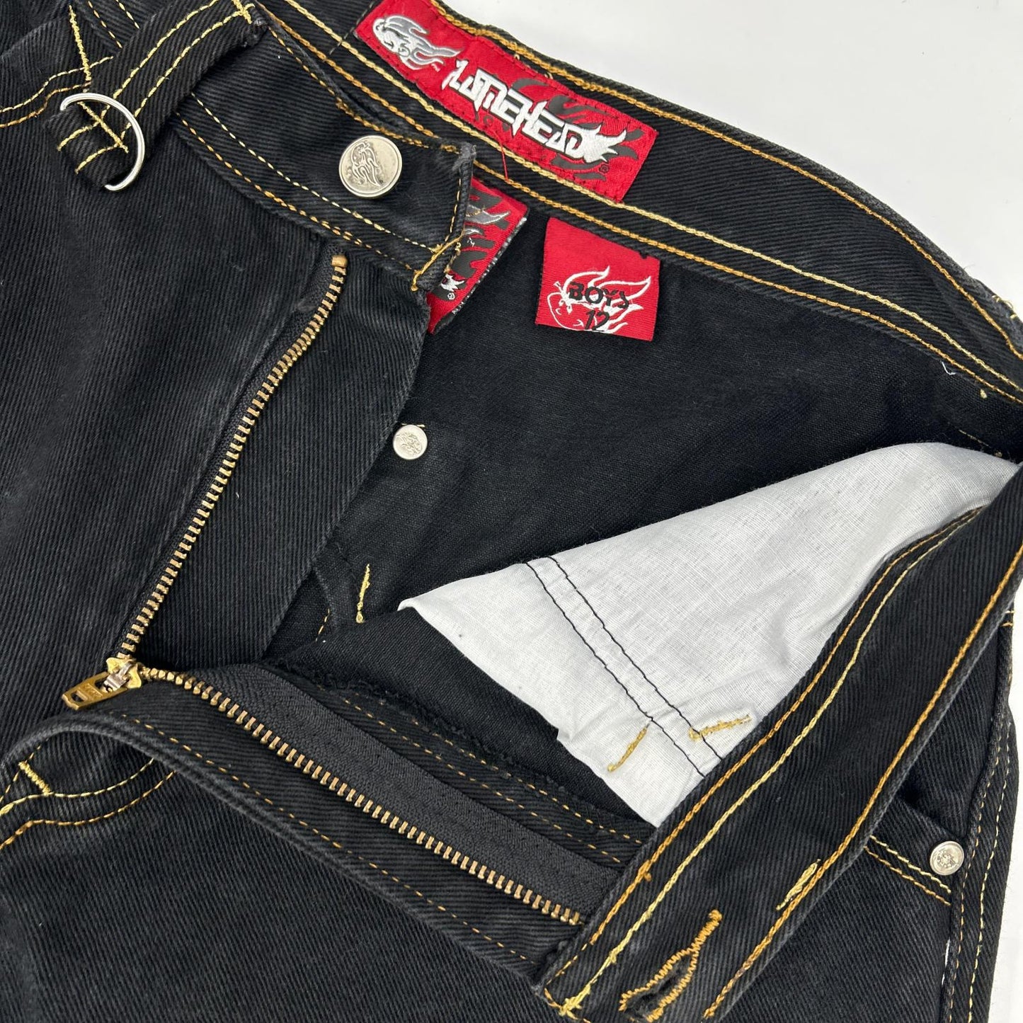 JNCO JEANS ジンコジーンズ 90s～00s　バギー　FLAMEHEAD ブラック デニムペインターショーツ ボトムス