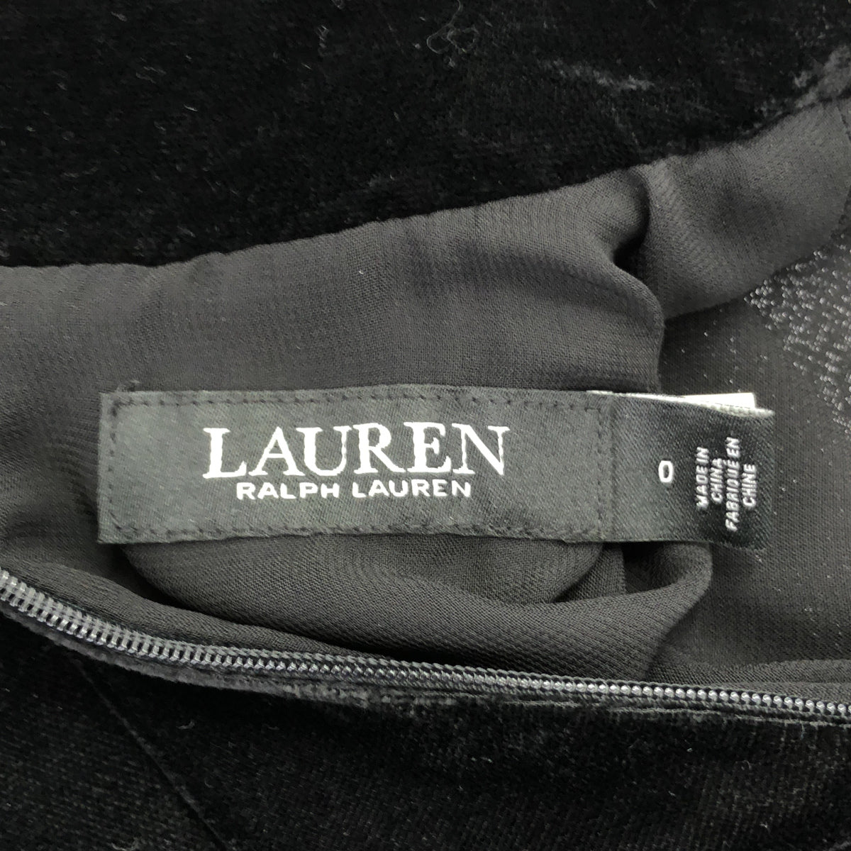LAUREN RALPH LAUREN ローレン ラルフローレン ブラック ベロア ハーフジップ プルオーバー トップス