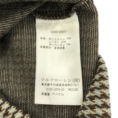 LAUREN RALPH LAUREN ローレン ラルフローレン ブラウン系 ハウンドトゥース バックベルト ワンピース トップス