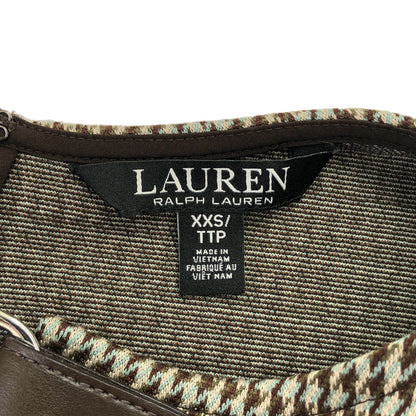 LAUREN RALPH LAUREN ローレン ラルフローレン ブラウン系 ハウンドトゥース バックベルト ワンピース トップス