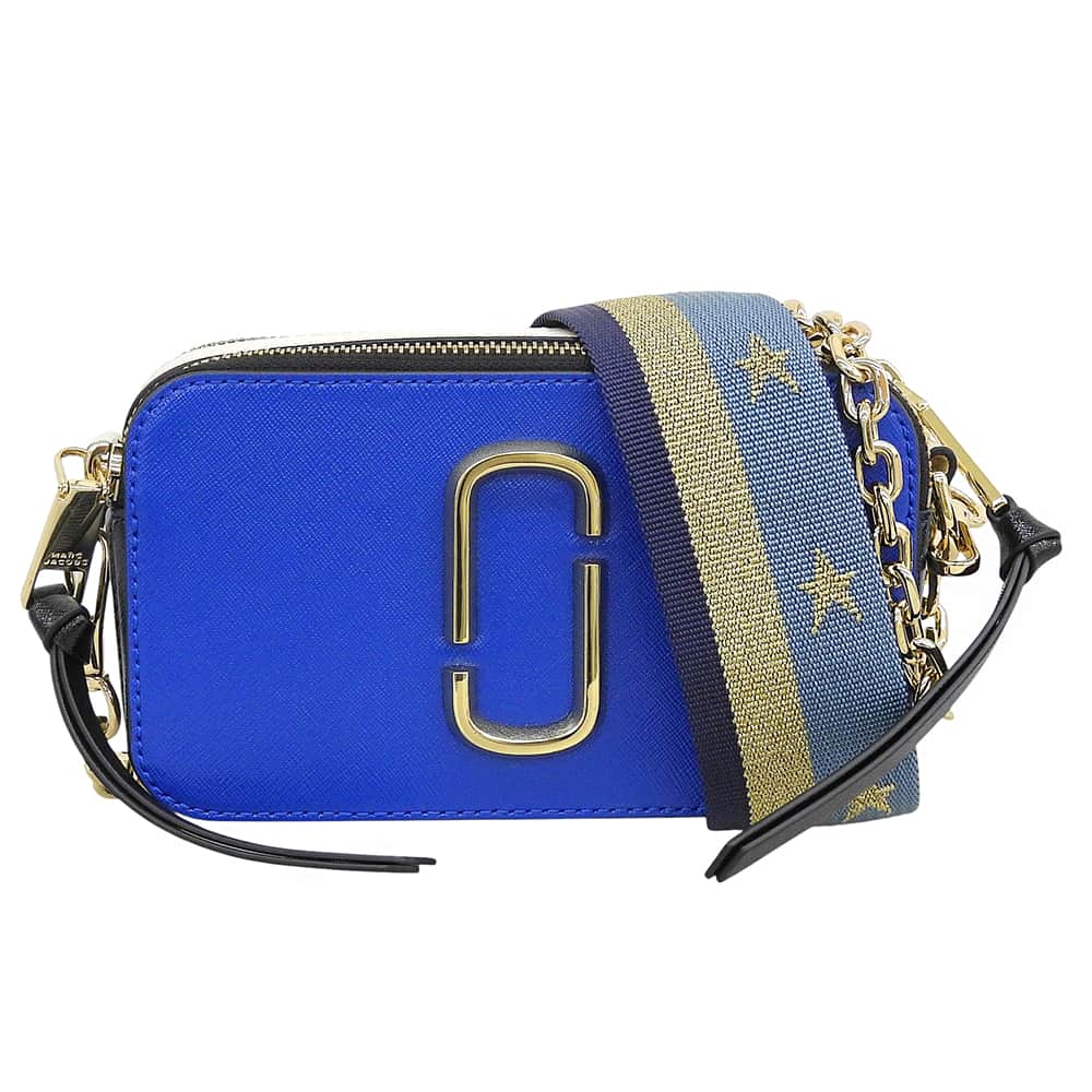 MARC JACOBS マーク ジェイコブス スナップショット ショルダーバッグ レディース ブルー×ホワイト ショルダーバッグ