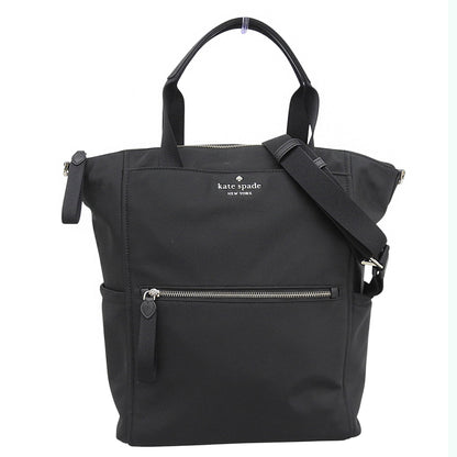 Kate spade ケイトスペード 美品 チェルシーコンバーチブル バッグパック リサイクルナイロン 3WAY トート ショルダー レディース ブラック ハンドバッグ