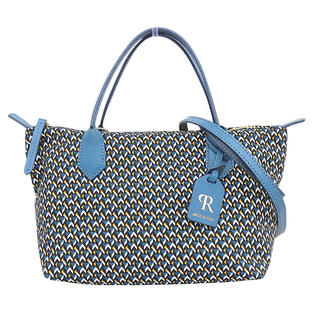 ROBERTA PIERI ロベルタピエリ 美品 ナイロン トートバッグ 2WAY ハンドバッグ ショルダーバッグ レディース ブルー ハンドバッグ