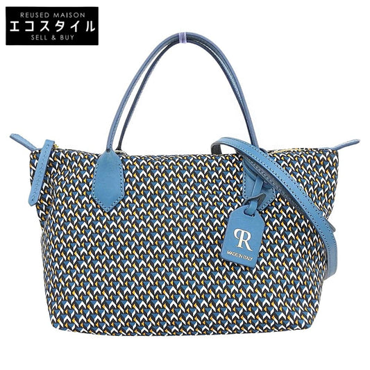 ROBERTA PIERI ロベルタピエリ 美品 ナイロン トートバッグ 2WAY ハンドバッグ ショルダーバッグ レディース ブルー ハンドバッグ