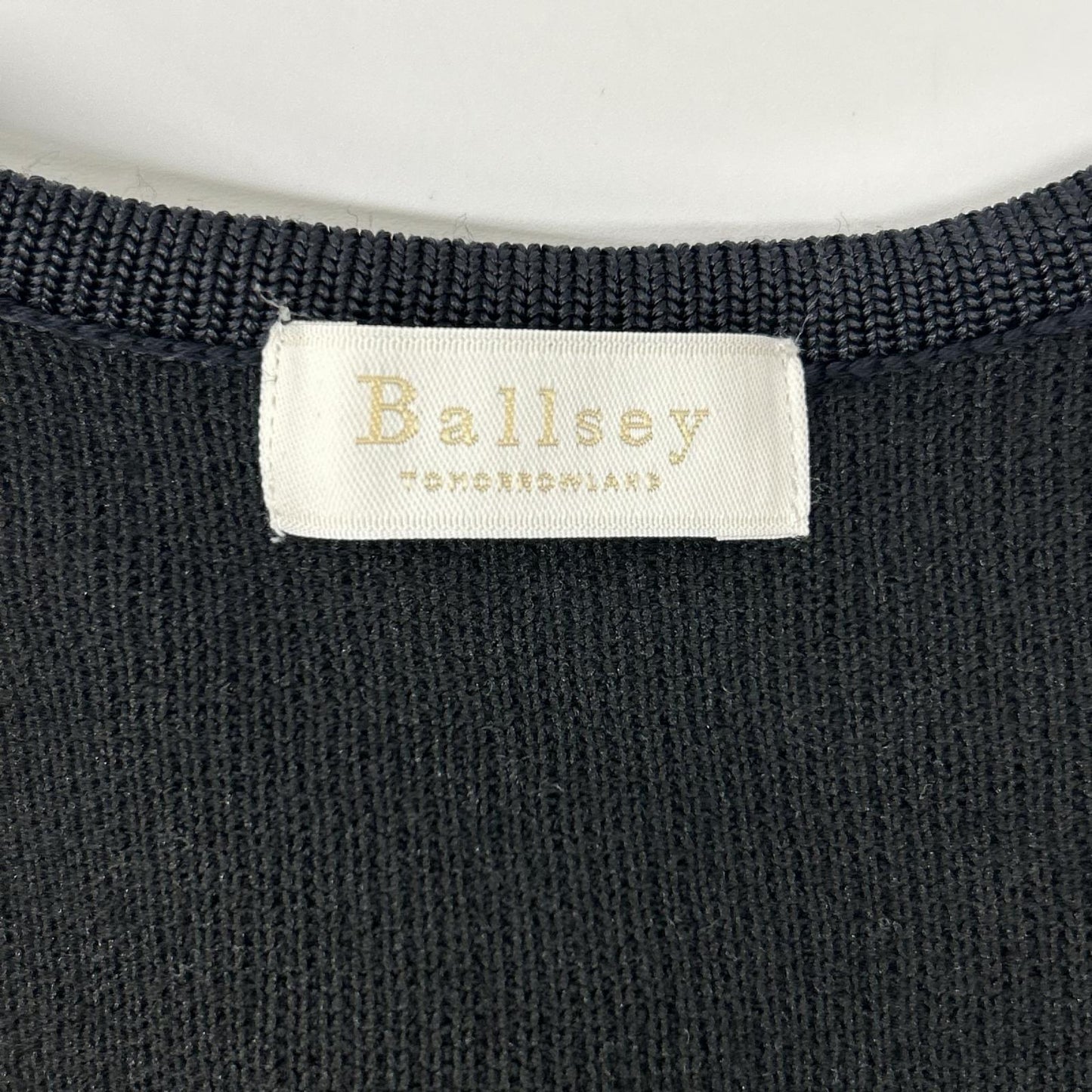 BALLSEY ボールジー ブラック ウールナイロンブークレー フロントオープンカーディガン トップス