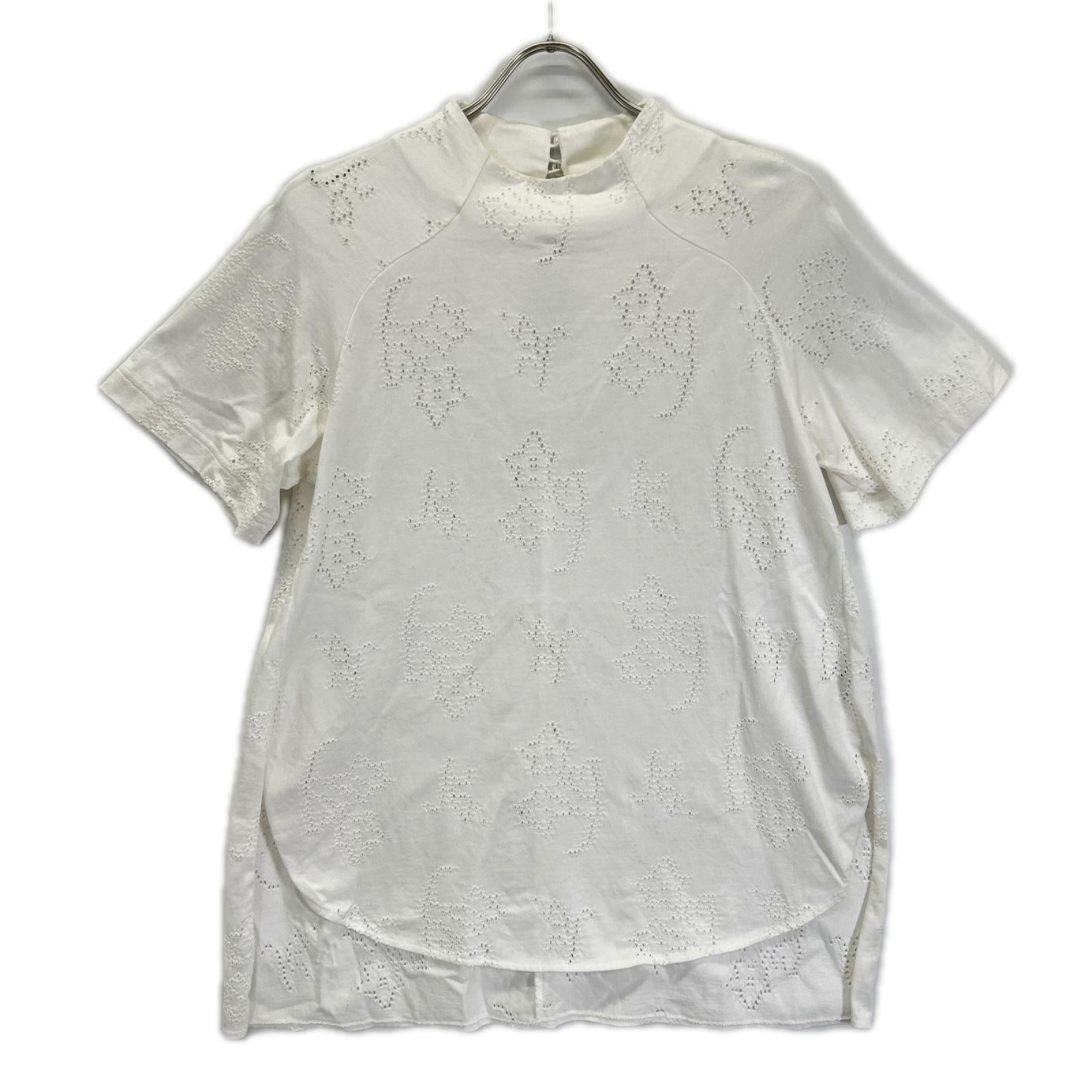 Mame Kurogouchi マメクロゴウチ MM25SS-JS071 ホワイト Eyelet Jersey Jacquard Top トップス
