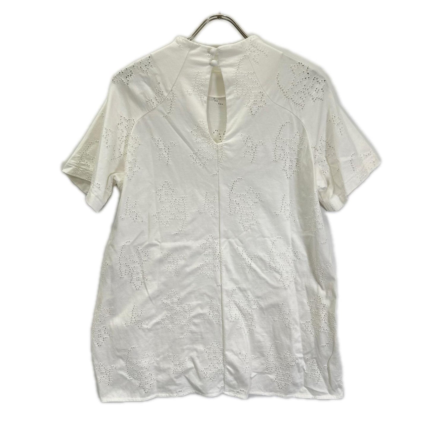 Mame Kurogouchi マメクロゴウチ MM25SS-JS071 ホワイト Eyelet Jersey Jacquard Top トップス