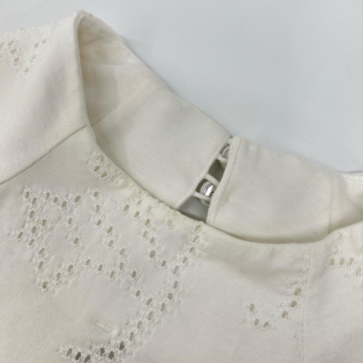 Mame Kurogouchi マメクロゴウチ MM25SS-JS071 ホワイト Eyelet Jersey Jacquard Top トップス