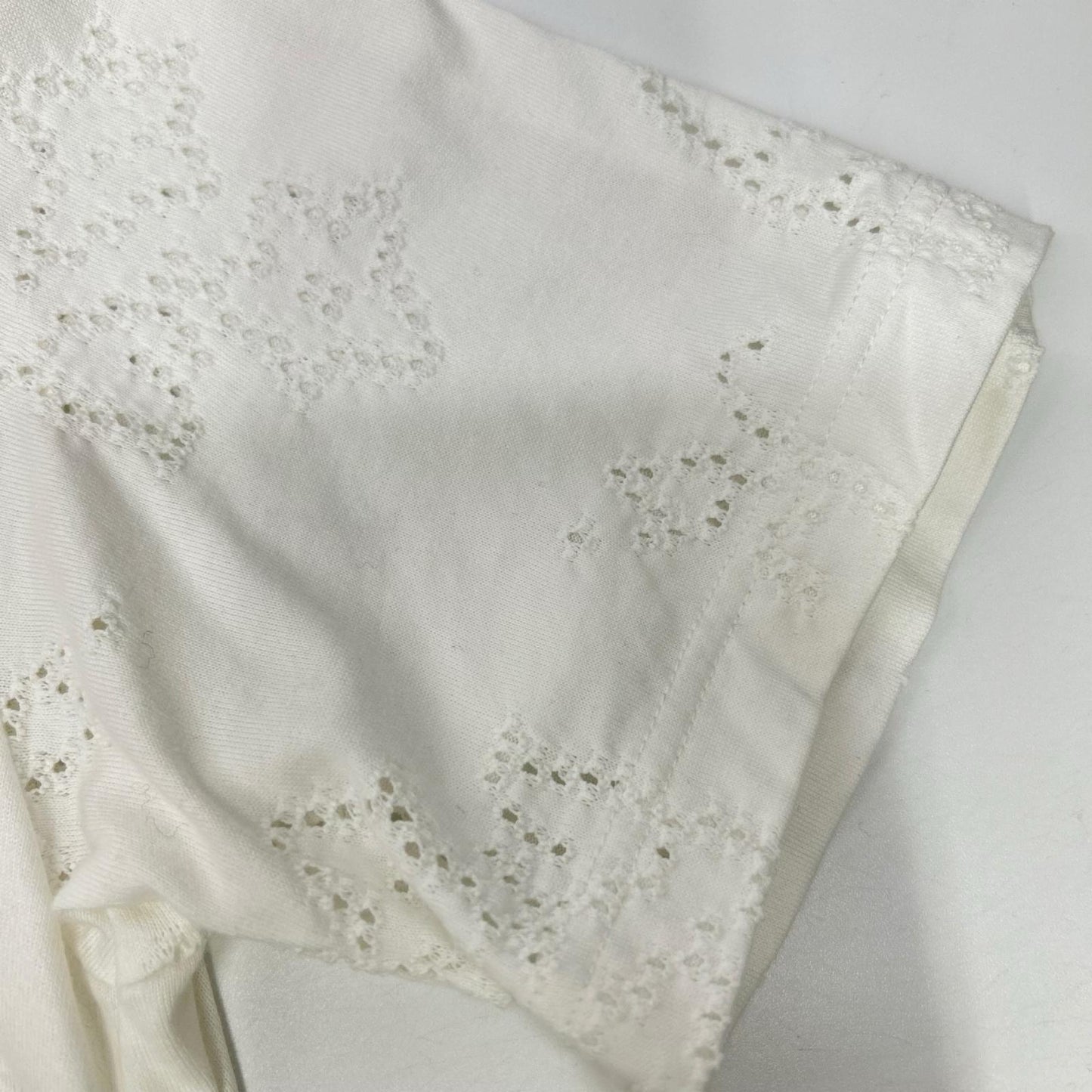 Mame Kurogouchi マメクロゴウチ MM25SS-JS071 ホワイト Eyelet Jersey Jacquard Top トップス